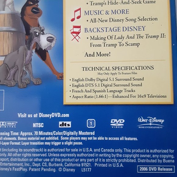 3 pc Lot of Walt Disney's Lady and the Tramp II New Sealed DVD,  + Book & Toy - Picture 10 of 12